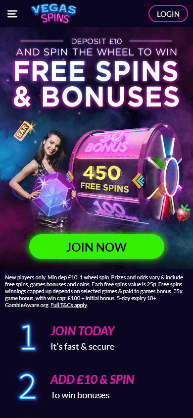 Vegas Spins Casino Mobile screenshot